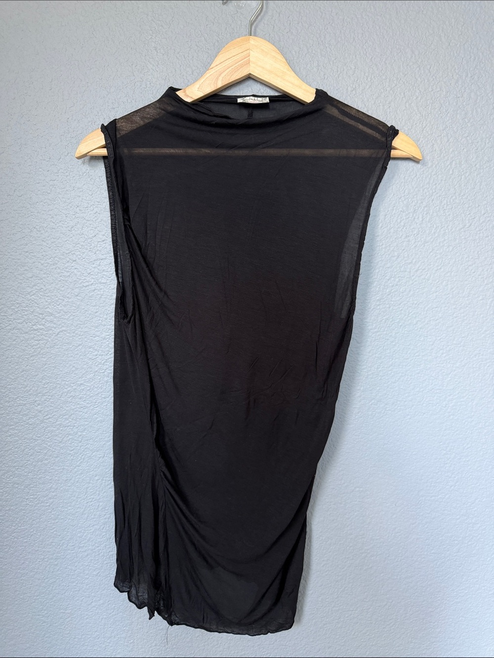 Free People Black Sheer Mock Neck Sleeveless Tank